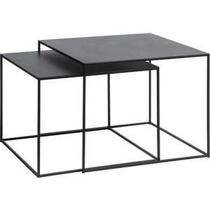 Černé kovové konferenční stolky v sadě 2 ks 65x65 cm Pebble – Unique Furniture obraz