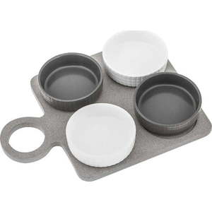 Set 4 servírovacích misek s podnosem Villa Altachiara Yin&Yang, 29 x 21, 5 cm obraz