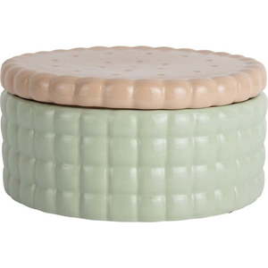 Světle zelený dekorativní keramický úložný box ø 20x10 cm Biscuit Box – PT LIVING obraz