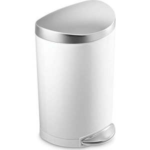 Bílý nášlapný ocelový odpadkový koš 10 l – simplehuman obraz
