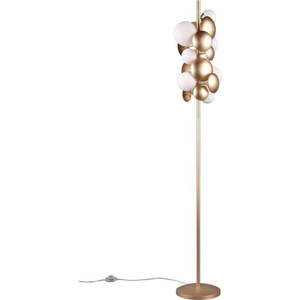 Stojací lampa se skleněným stínidlem ve zlato-bílé barvě (výška 155 cm) Bubble – Trio Select obraz