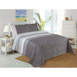 Šedý prošívaný set přehozu a povlaku na polštář 220x240 cm Plaza – My House obraz