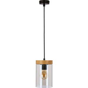 Závěsné svítidlo se skleněným stínidlem v černo-přírodní barvě ø 12 cm Wels – Candellux Lighting obraz