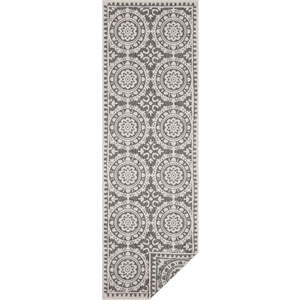 Šedo-krémový venkovní koberec NORTHRUGS Jardin, 80 x 250 cm obraz