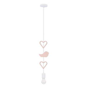 Bílo-růžové dětské svítidlo s kovovým stínidlem Single – Candellux Lighting obraz