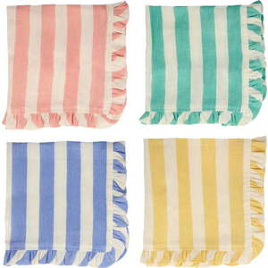 Lněné ubrousky v sadě 4 ks Stripe Ruffle – Meri Meri obraz