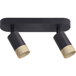Stropní svítidlo s kovovým stínidlem v černo-přírodní barvě 34x5.5 cm Conti – Candellux Lighting obraz