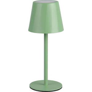 Světle zelená LED stolní lampa s kovovým stínidlem (výška 21 cm) Diaz – Trio obraz