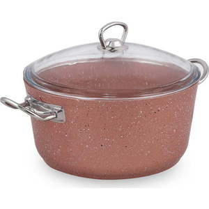 Růžový hliníkový hrnec s poklicí Güral Porselen Classic, ø 24 cm obraz
