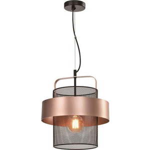 Kovové závěsné svítidlo v černo-měděné barvě ø 30 cm Fiba – Candellux Lighting obraz