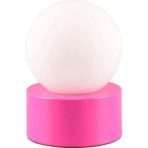 Růžová stolní lampa se skleněným stínidlem (výška 17 cm) Countess – Trio obraz