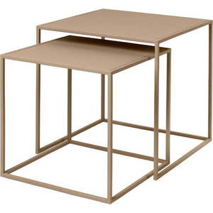 Béžové kovové konferenční stolky v sadě 2 ks 40x40 cm Fera – Blomus obraz