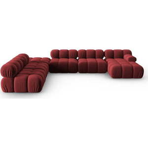 Červená sametová pohovka 379 cm Bellis – Micadoni Home obraz