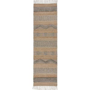 Běhoun ve světle šedé a přírodní barvě 60x230 cm Medina – Flair Rugs obraz