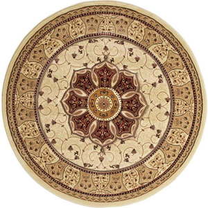 Červeno-béžový kulatý koberec ø 150 cm Heritage – Think Rugs obraz