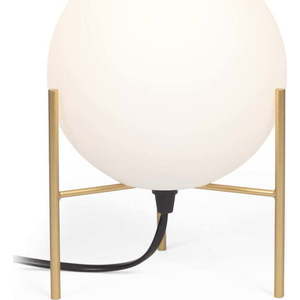 Stolní lampa se skleněným stínidlem v bílo-zlaté barvě (výška 22 cm) Seina – Kave Home obraz