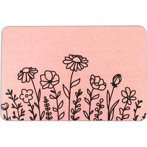 Světle růžová koupelnová předložka z křemeliny 39x60 cm Floral Lines – Artsy Doormats obraz