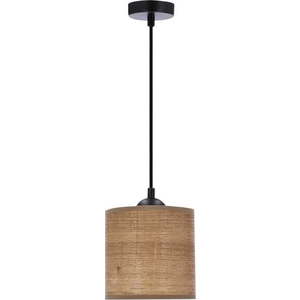 Světle hnědé závěsné svítidlo s ratanovým stínidlem ø 15 cm Legno – Candellux Lighting obraz