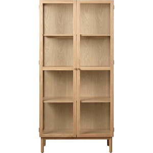 Vitrína z dubového dřeva v přírodní barvě 190x90 cm Elba – Unique Furniture obraz