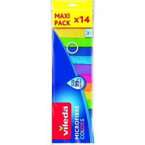 Hadříky z mikrovlákna v sadě 14 ks Colors – Vileda obraz