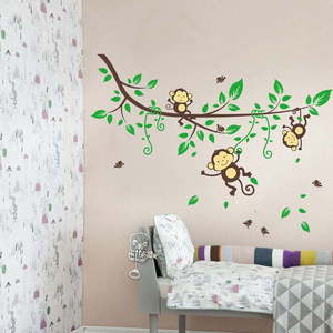Nástěnná samolepka Ambiance Monkeys on Tree obraz