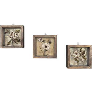 Sada 3 nástěnných obrazů Vintage, 15 x 15 cm obraz