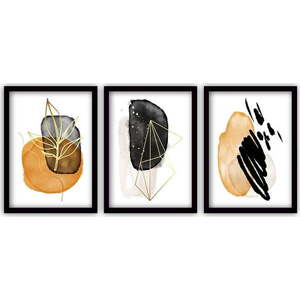 Sada 3 obrazů v černém rámu Vavien Artwork Elegant, 35 x 45 cm obraz
