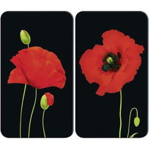 Kryty na sporák v sadě 2 ks z tvrzeného skla 52x30 cm Poppy - Maximex obraz