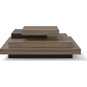 Konferenční stolek v dekoru ořechu v černo-přírodní barvě 110x110 cm Slate – TemaHome obraz