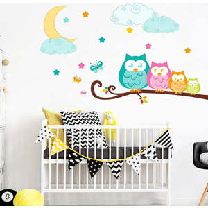 Nástěnná dětská samolepka Ambiance Owls in family obraz