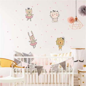 Sada nástěnných dětských samolepek Ambiance Scandinavian Animals with Hearts obraz