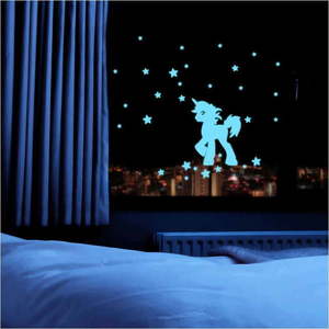 Svítící samolepka Fanastick Unicorn With Stars obraz