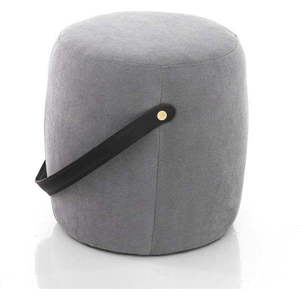 Šedý čalouněný puf Tomasucci Drum, ø 40 cm obraz