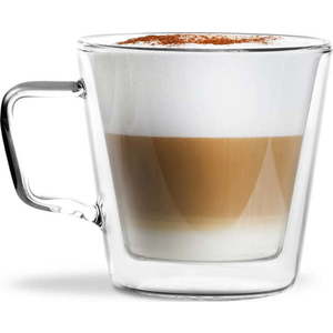Dvoustěnné skleněné hrnky na cappuccino v sadě 2 ks 350 ml – Vialli Design obraz