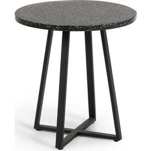 Černý zahradní stůl s deskou z kamene Kave Home Tella, ø 70 cm obraz