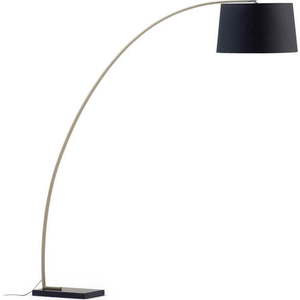 Stojací lampa s textilním stínidlem v černo-zlaté barvě (výška 210 cm) Juhe – Kave Home obraz