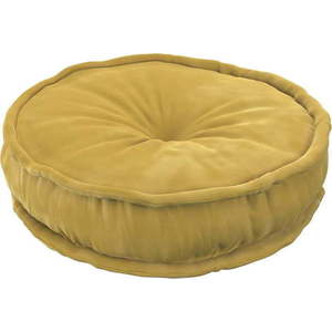 Žlutý polštář na sezení Posh Velvet – Yellow Tipi obraz
