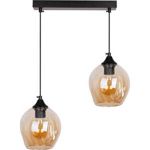 Černé závěsné svítidlo se skleněným stínidlem 14x48 cm Aspa – Candellux Lighting obraz