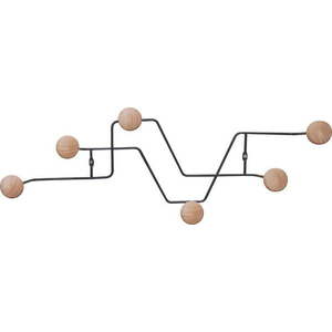 Černý kovový nástěnný věšák Zig Zag – PT LIVING obraz