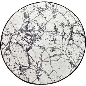Černo-bílá koupelnová předložka Foutastic Marble Circle, ø 100 cm obraz