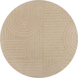 Béžový vlněný kulatý koberec ø 160 cm Zen Garden - Flair Rugs obraz