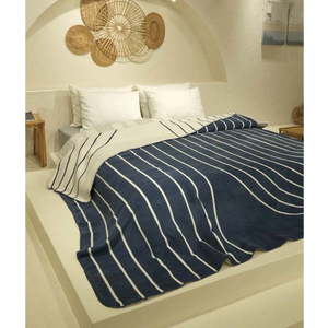 Bílo-tmavě modrý přehoz na dvoulůžko 200x220 cm Twin – Oyo Concept obraz