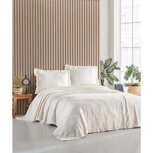 Krémový set přehozu a povlaků na polštář na dvoulůžko 220x240 cm Ilda – Mijolnir obraz
