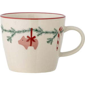 Krémový hrnek na cappuccino s vánočním motivem z kameniny 300 ml Yule – Bloomingville obraz