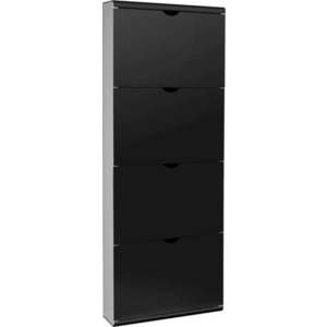 Černý kovový výklopný botník 51x138x16 cm – Household Pleasure obraz