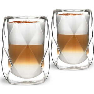 Sada 2 dvoustěnných sklenic na latté Vialli Design Geo, 250 ml obraz