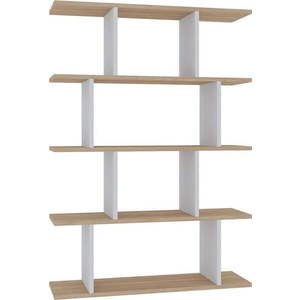 Bílá/přírodní knihovna v dekoru dubu 90x127 cm Harmon – Kalune Design obraz