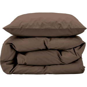 Hnědé prodloužené povlečení na dvoulůžko z bavlněného perkálu 200x220 cm Crisp – Södahl obraz