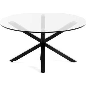 Černý kulatý konferenční stolek se skleněnou deskou ø 82 cm Argo – Kave Home obraz