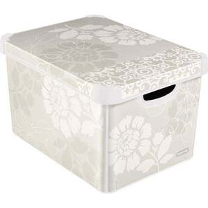 Šedý úložný box s víkem Curver Romance, 22 l obraz